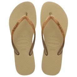 Tongs Slim Glitter | Or