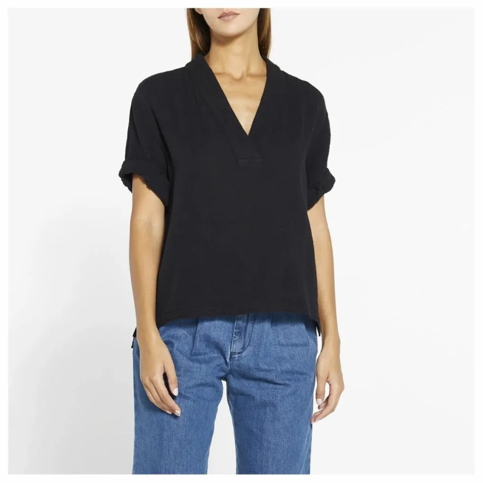 Top Avery Gaze de Coton | Noir