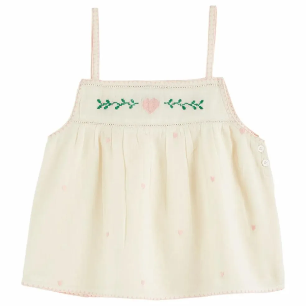 Top Cœur Brodé | Ecru
