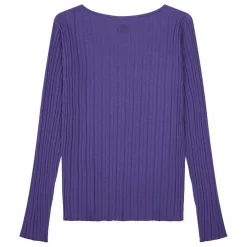 Top Femme Cotelé Coton Bio | Bleu indigo