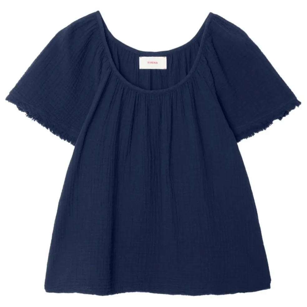 Top Macie Gaze de Coton | Bleu nuit