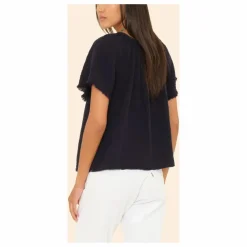 Top Macie Gaze de Coton | Bleu nuit
