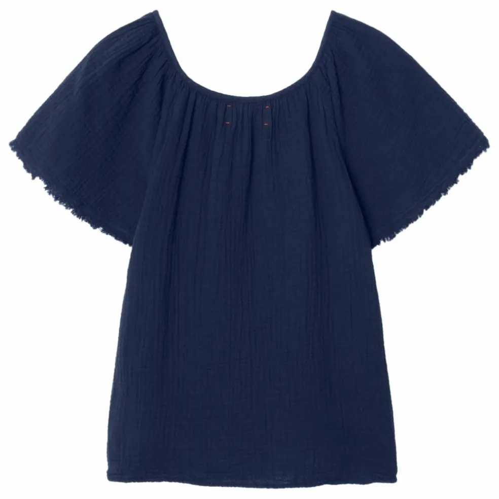 Top Macie Gaze de Coton | Bleu nuit