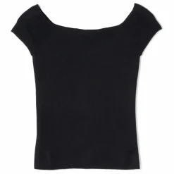 Top Maille Col Bardot Cachemire et Soie | Noir