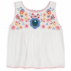 Top Solenia Gaze de Coton Bio | Blanc