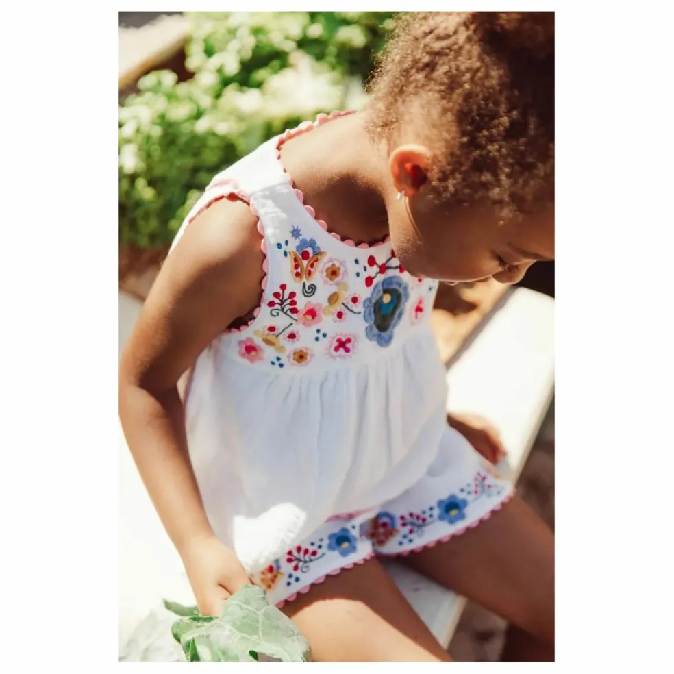 Top Solenia Gaze de Coton Bio | Blanc