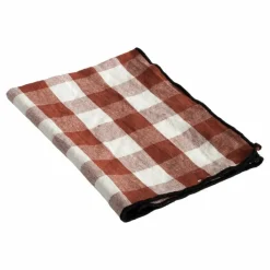 Torchon Bourdon noir toile mimi 48x75 cm | Vichy Argile