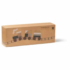 Train avec cubes empilables en bois