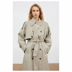 Trench Mahsa Coton Bio | Gris vert