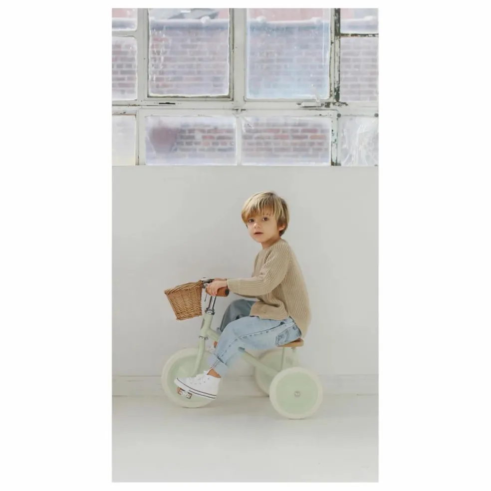 Tricycle en métal et bois | Vert Menthe