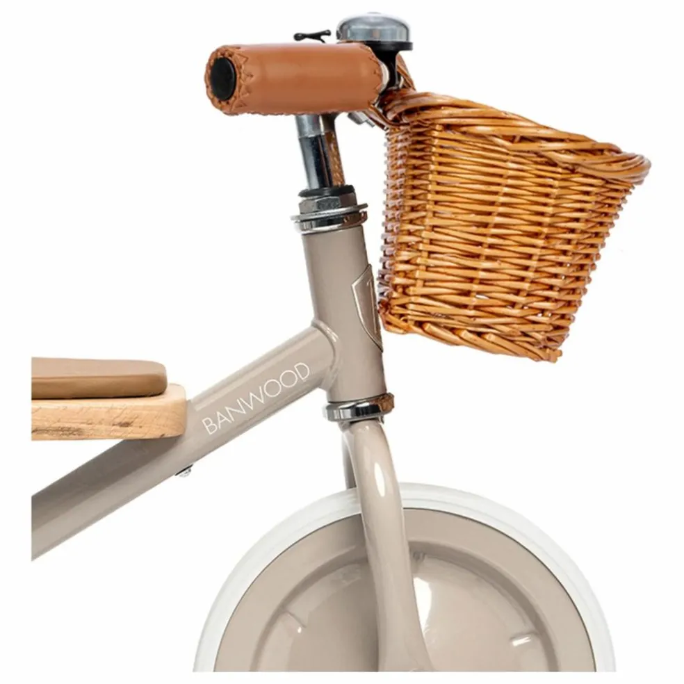 Tricycle en métal et bois | Beige