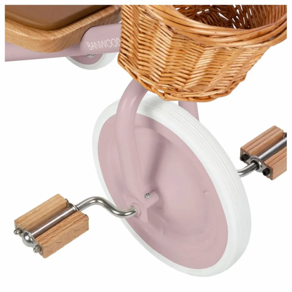 Tricycle en métal et bois | Vieux Rose