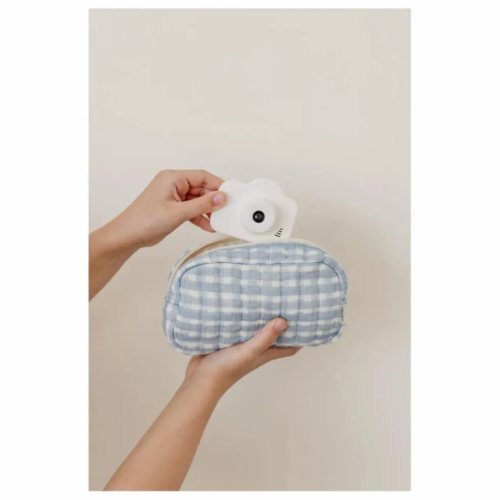 Trousse de maquillage Cottage en coton bio | Bleu