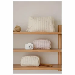 Trousse de maquillage Rosewater en coton bio | Rose pâle