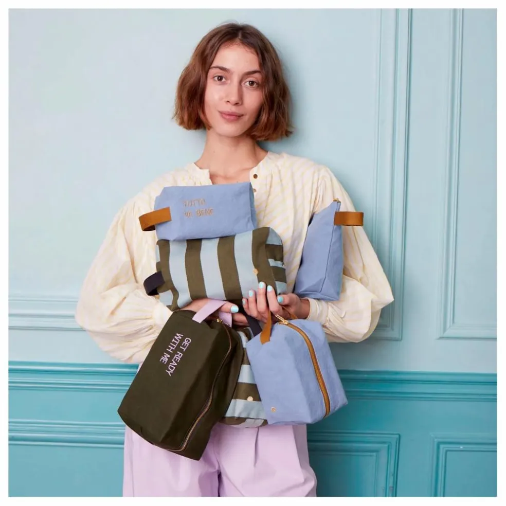 Trousse de toilette cube | Bleu Turquoise - Vert Foncé
