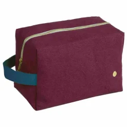 Trousse de toilette Cube en coton bio Iona | Bordeaux