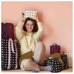 Trousse de toilette Cube en coton bio Iona | Bordeaux