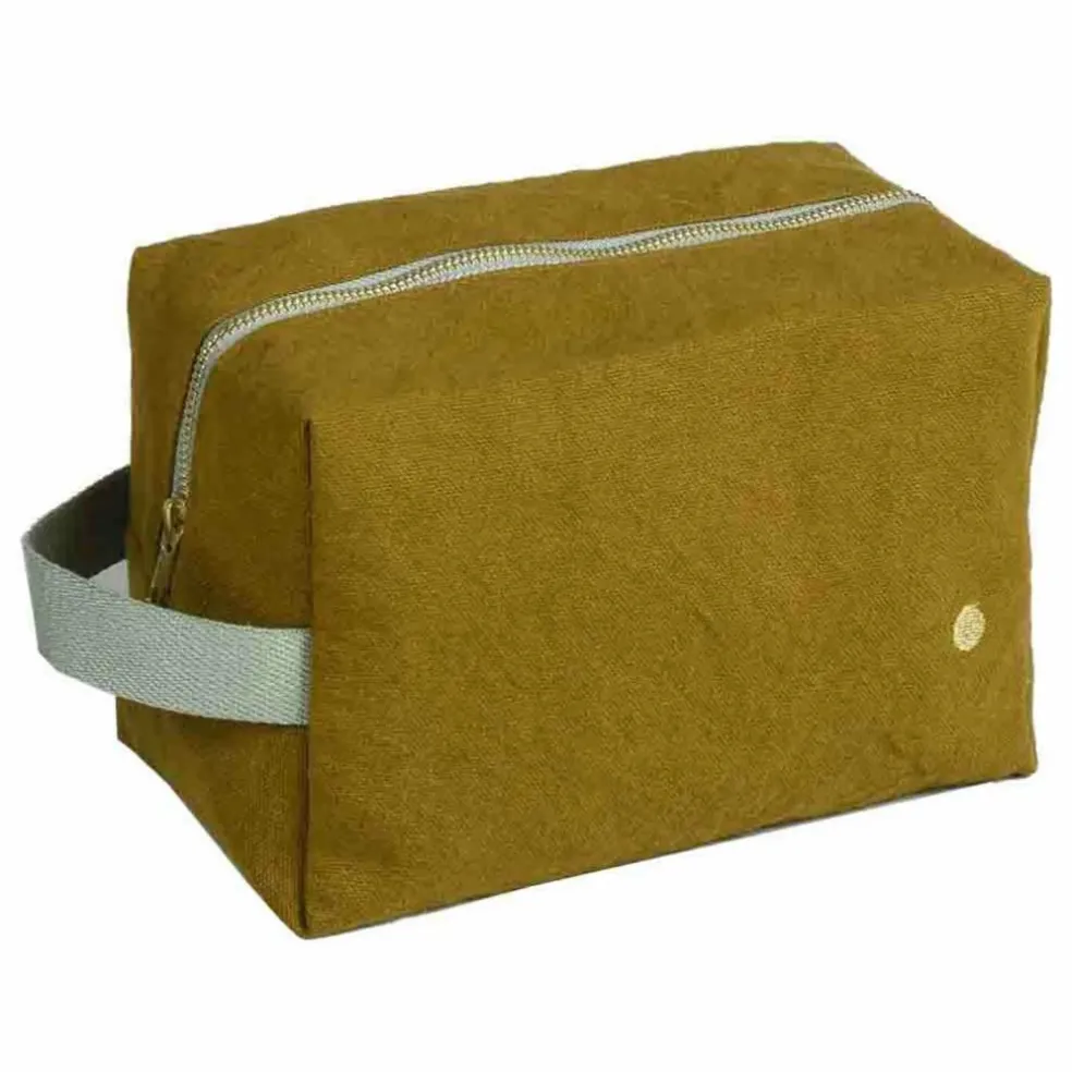 Trousse de toilette Cube en coton bio Iona | Gold