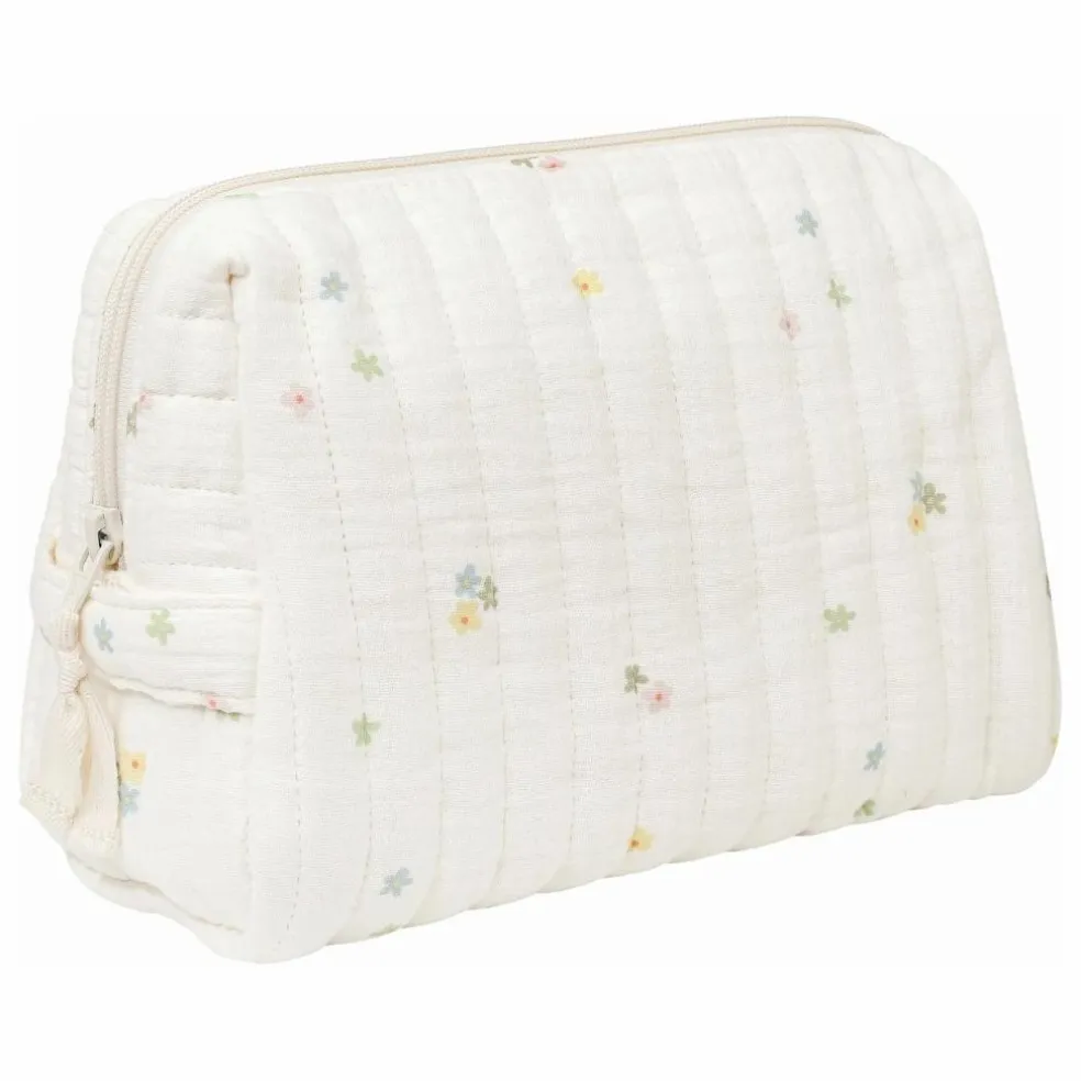 Trousse de toilette Daisies en coton bio | Ecru