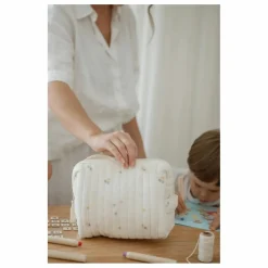 Trousse de toilette Daisies en coton bio | Ecru