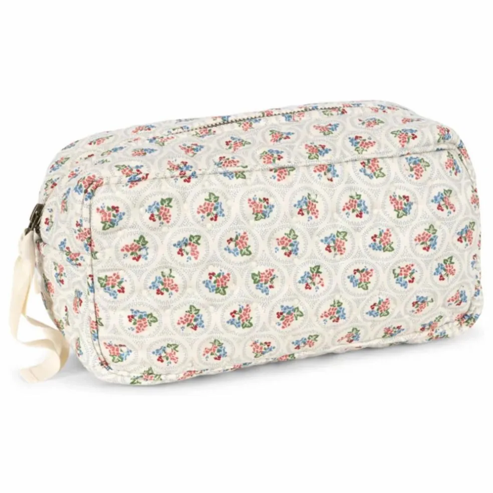 Trousse de toilette en coton bio Verone Blues | Blanc