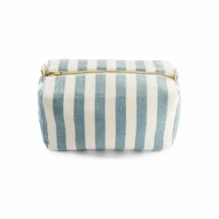 Trousse de toilette en éponge Vic rayée | Bleu ciel