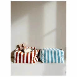 Trousse de toilette en éponge Vic rayée | Bleu ciel
