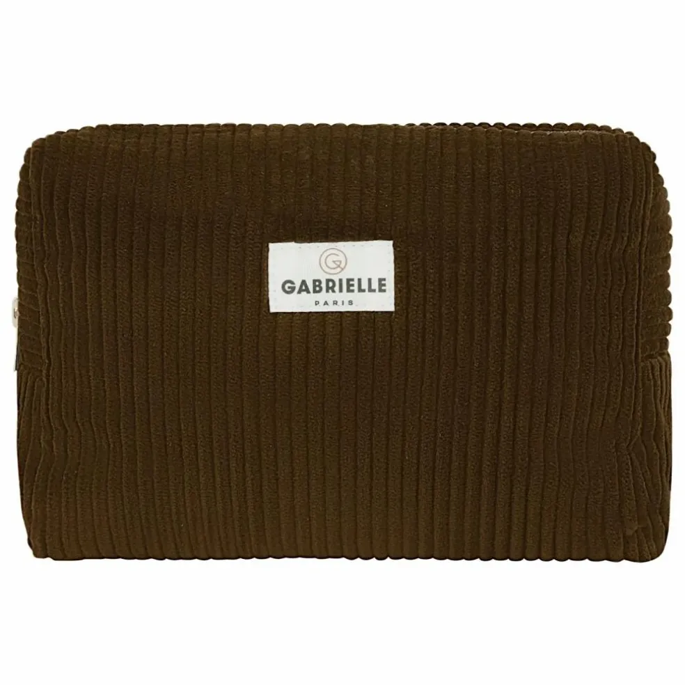 Trousse de toilette en velours côtelé | Vert olive