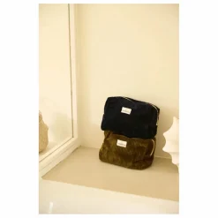 Trousse de toilette en velours côtelé | Vert olive