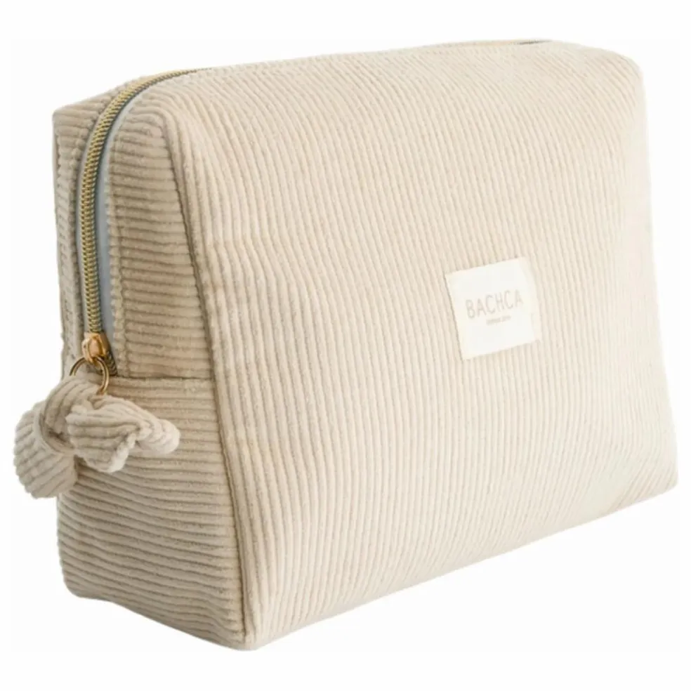 Trousse de toilette en velours | Beige