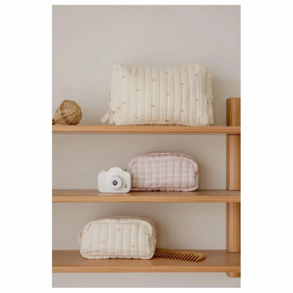 Trousse de toilette Ribbon en coton bio | Ecru