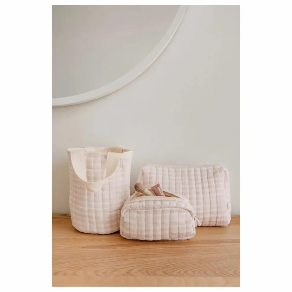 Trousse de toilette Rosewater en coton bio | Rose pâle