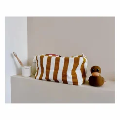 Trousse de toilette Vic rayée | Caramel