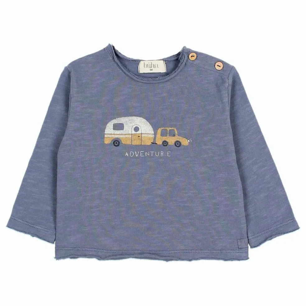 T-shirt Adventure Coton Bio | Bleu gris