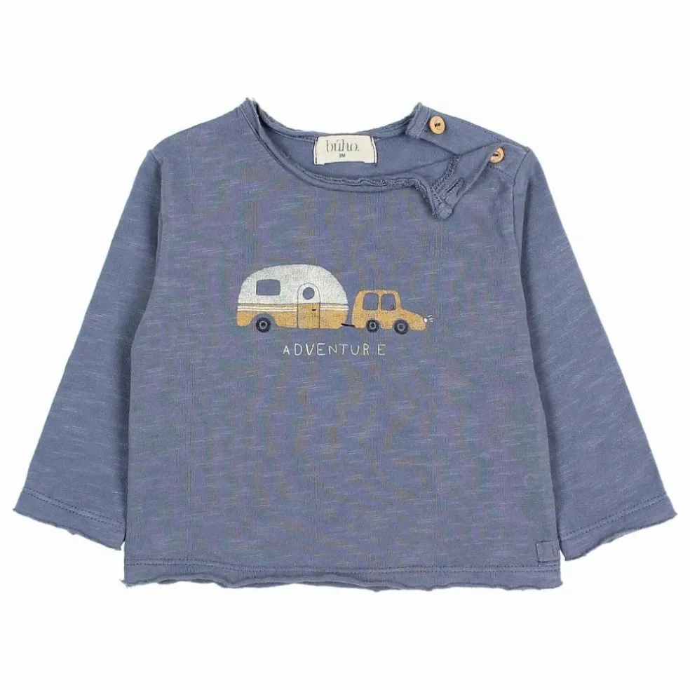 T-shirt Adventure Coton Bio | Bleu gris