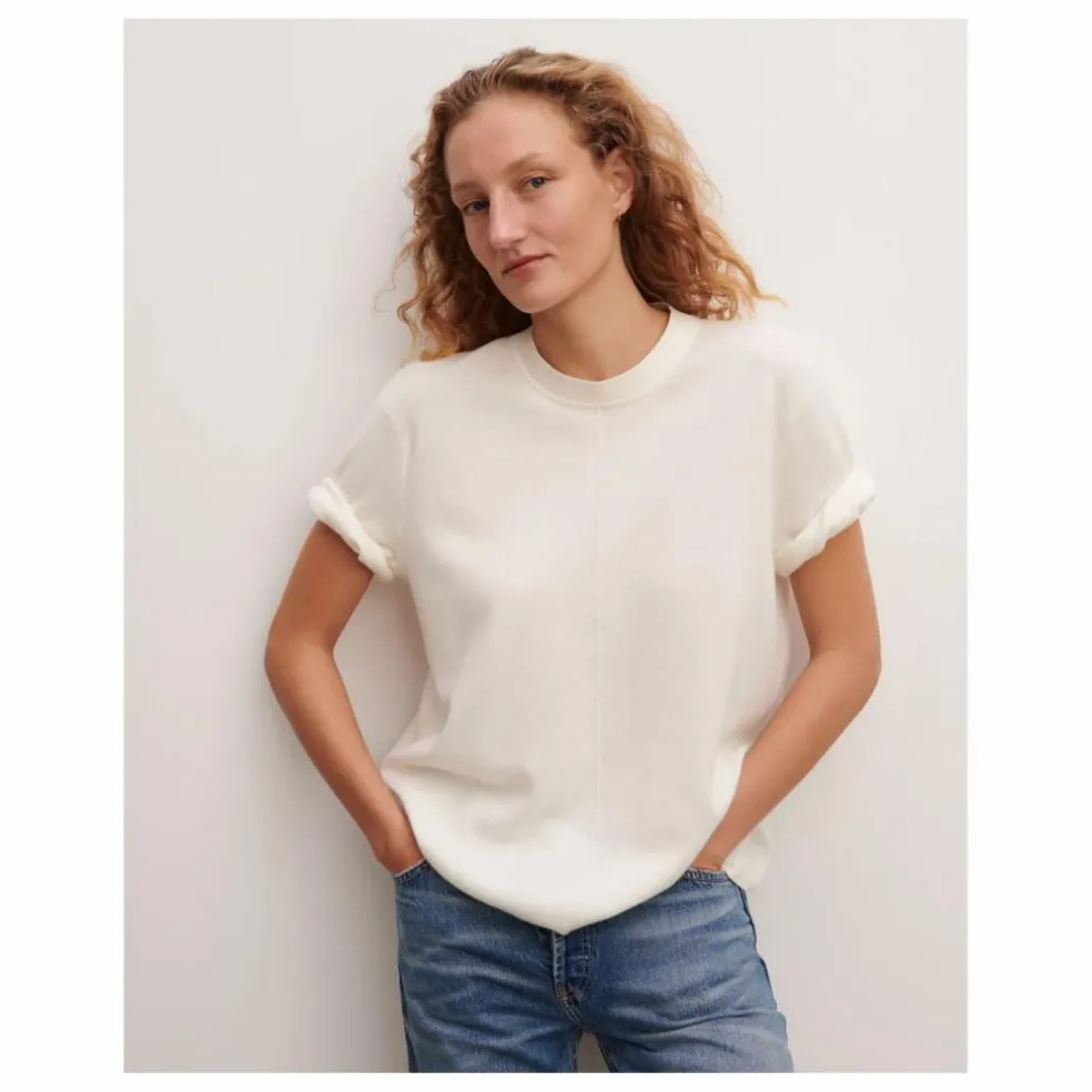 T-shirt Ample Minimaliste Coton et Cachemire | Naturel