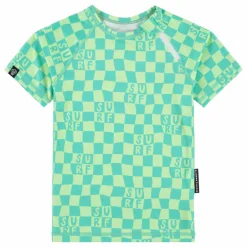 T-shirt Anti-UV Checkered Surf Fibres Recyclées | Vert