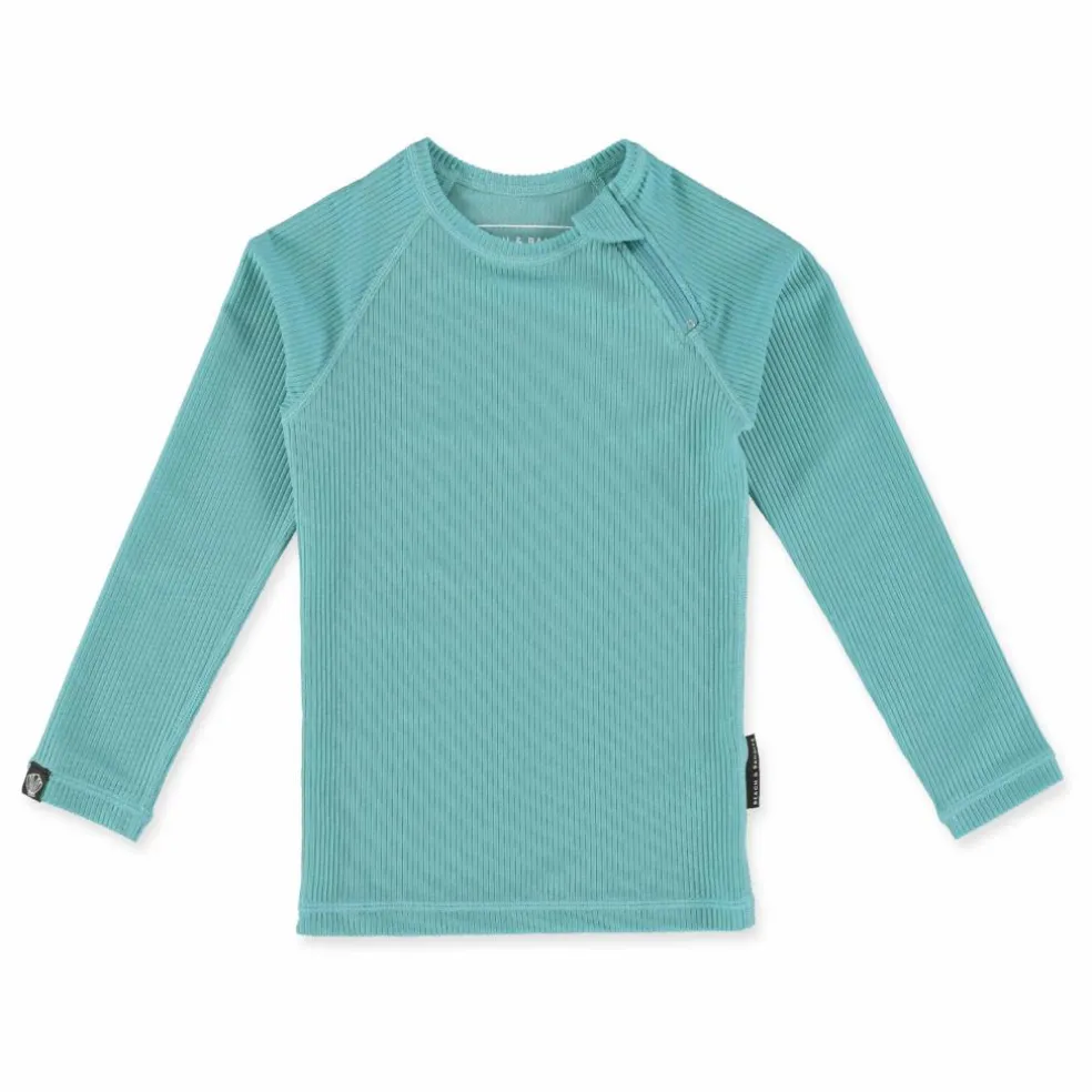 T-Shirt Anti-UV Côtelé | Turquoise
