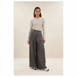 T-shirt Basic Is Pearl Rayé | Gris