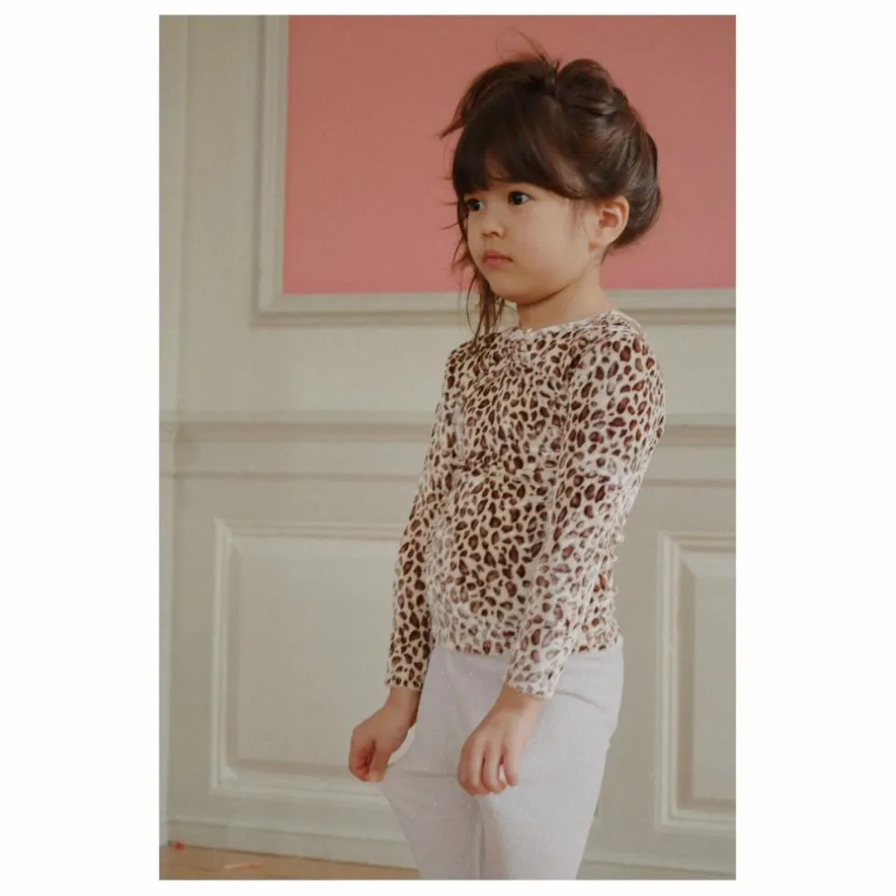 T-shirt Carlito Léopard Velours Fibres Recyclées | Beige