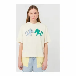 T-shirt Chevaux Coton Bio x Smallable | Ecru