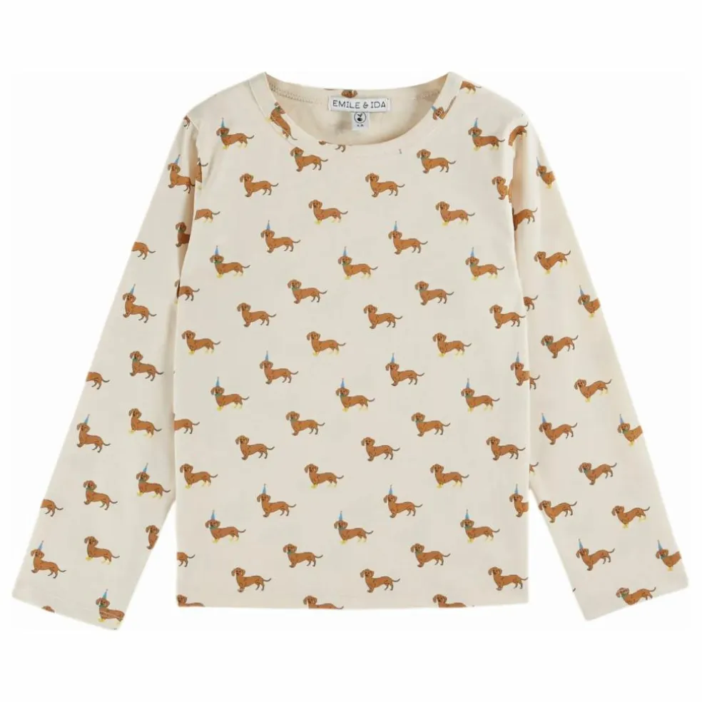 T-shirt Chiens Coton Bio | Ecru