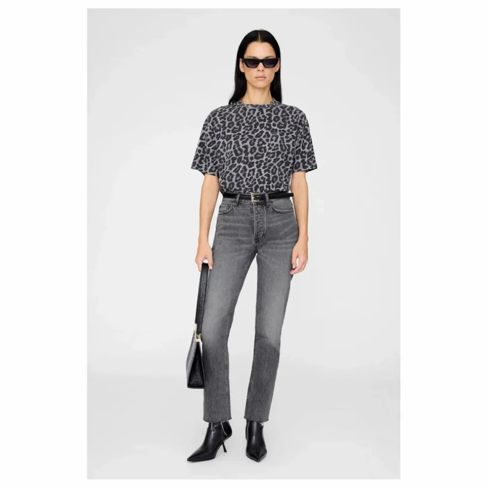 T-shirt Cohen Léopard Coton Bio | Gris