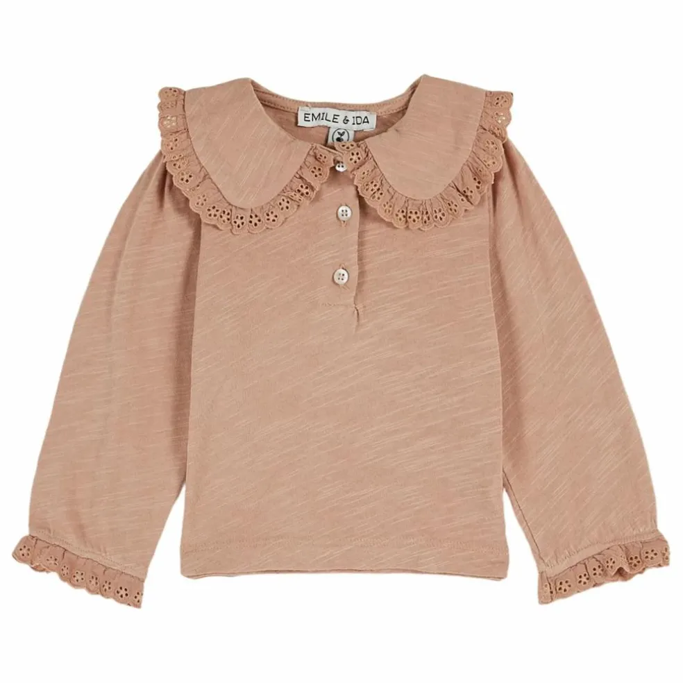 T-shirt Col Boutonné | Rose