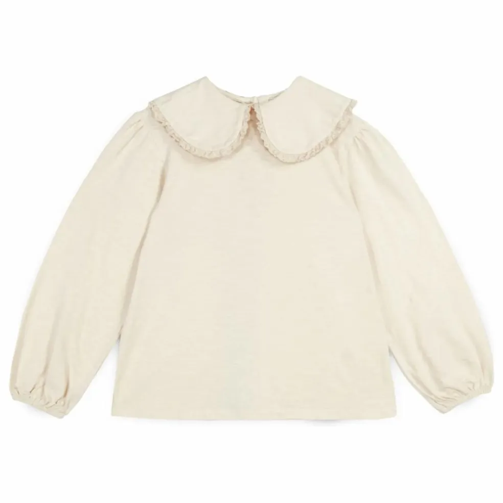 T-shirt Col Claudine Alba Coton Bio | Ecru