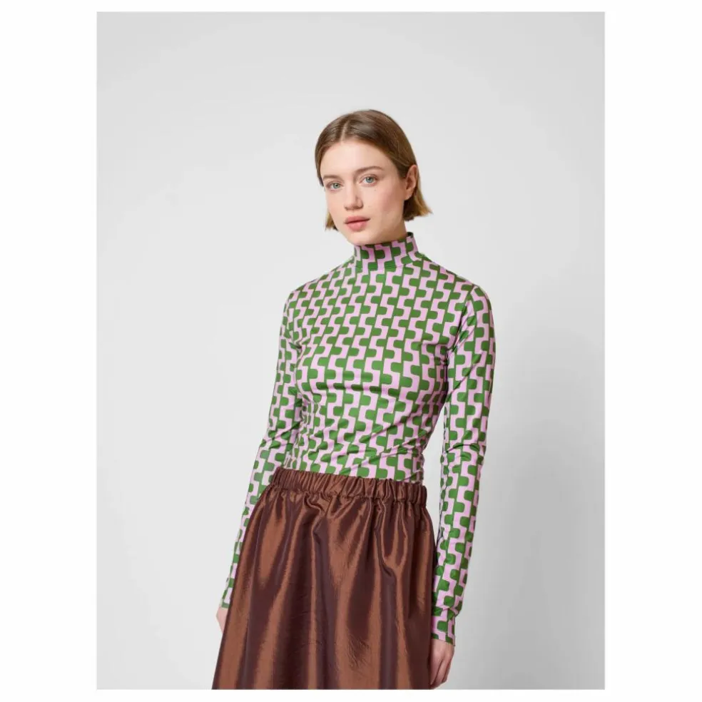 T-shirt Col Roulé Imprimée - Collection Femme | Violet