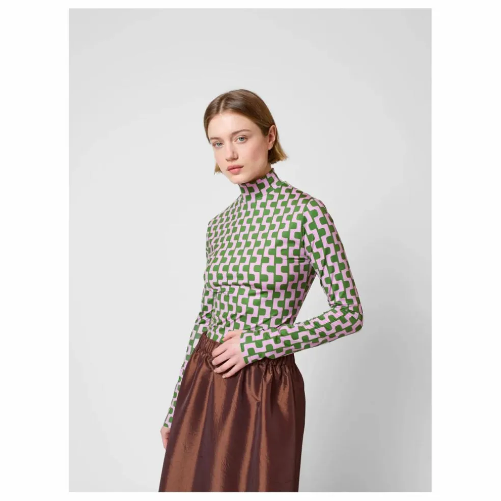 T-shirt Col Roulé Imprimée - Collection Femme | Violet