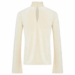 T-shirt Col Roulé Velours | Ivoire