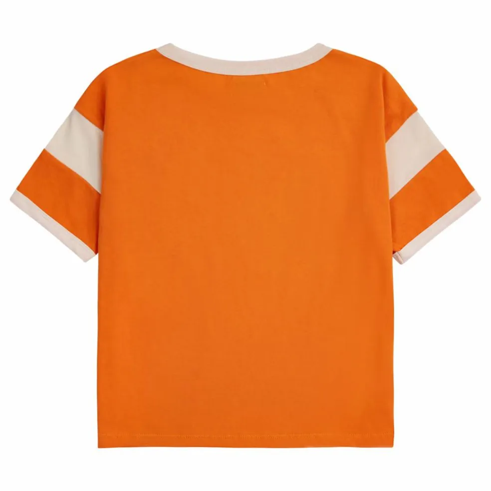 T-Shirt Coton Bio Bicolore | Orange