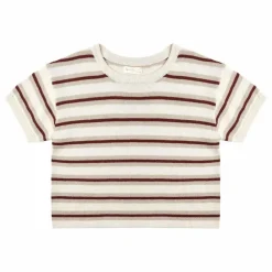 T-shirt Crop Top Maille | Stone